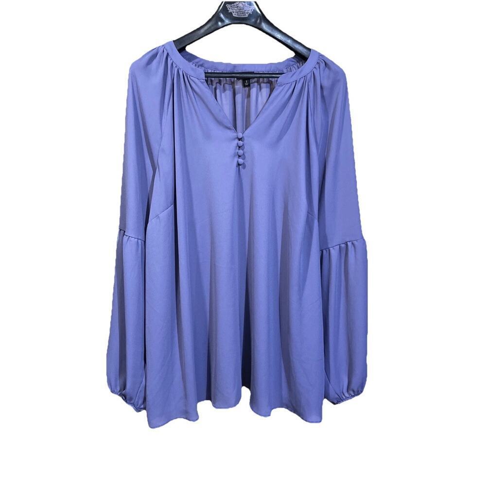 Torrid Georgette Chiffon Peasant Blouse Lavendar Purple 3X Relaxed Flowy Cottage